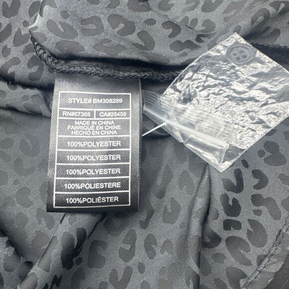 Steve Madden CURIOUS SILKY BLACK Animal Print Tie Front Shirt Dress Sz M NEW - Picture 8 of 10